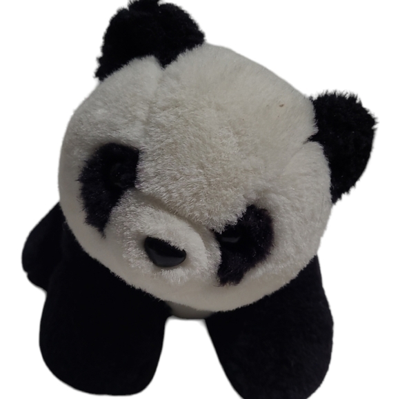VINTAGE 9" Panda Bear Plush Piggy Bank Collectible Black/White Korea - Picture 5 of 9